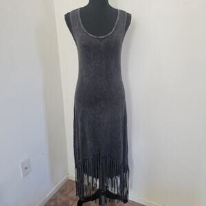 Rock Etiquette Dress Small Made in USA Fringe‎ Grunge Rockabilly Punk Goth Edgy